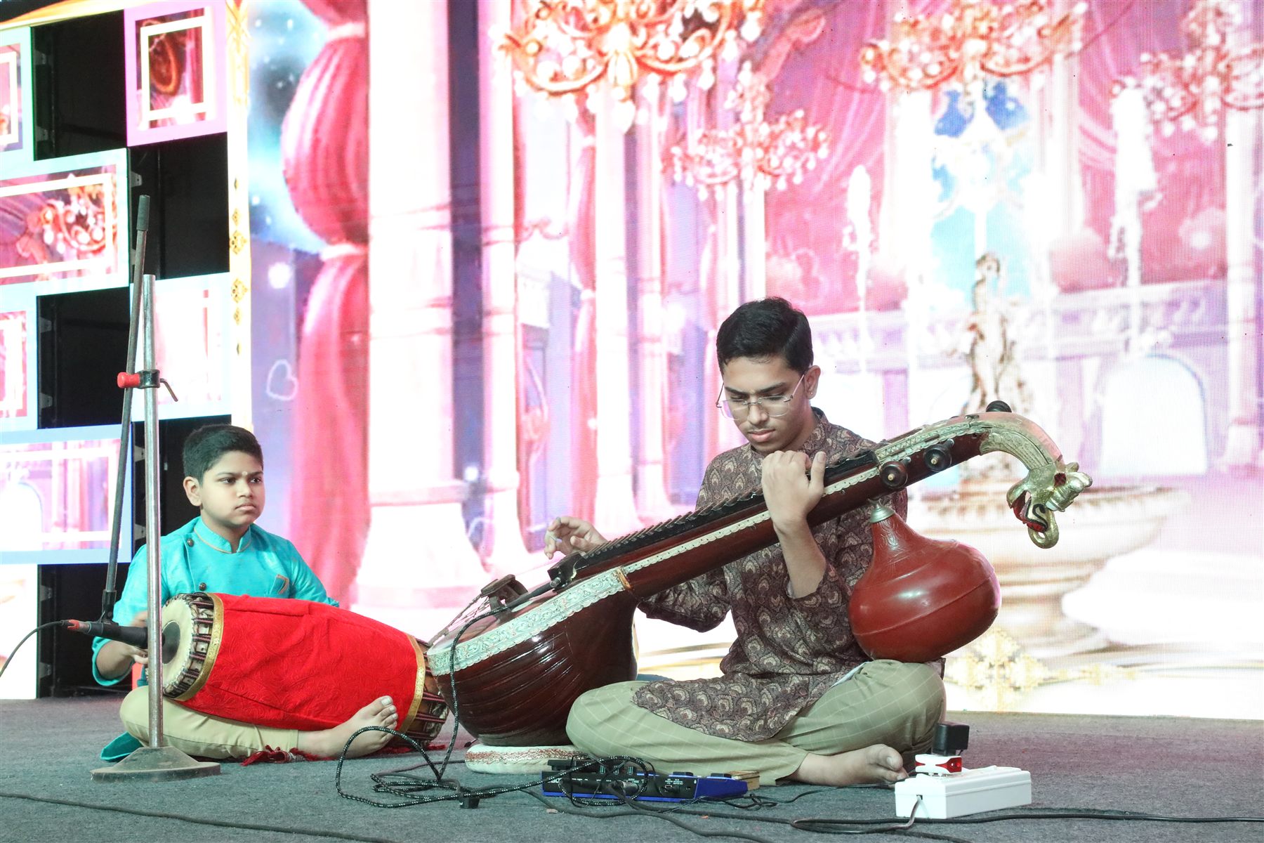 S Ajitesh playing the veena